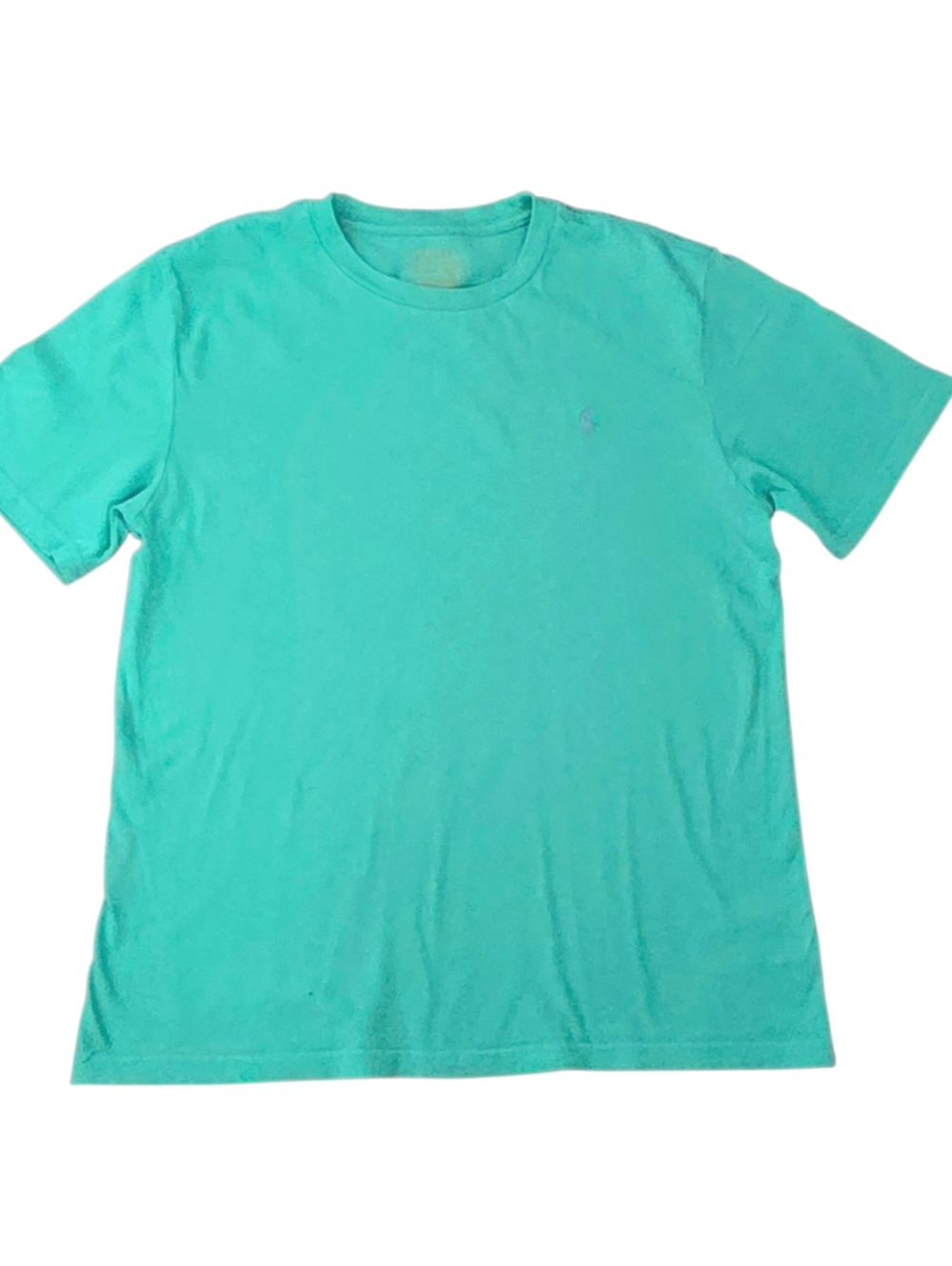 Polo by Ralph Lauren Boy's Crew Neck T-Shirt in Light Green with Blue Logo